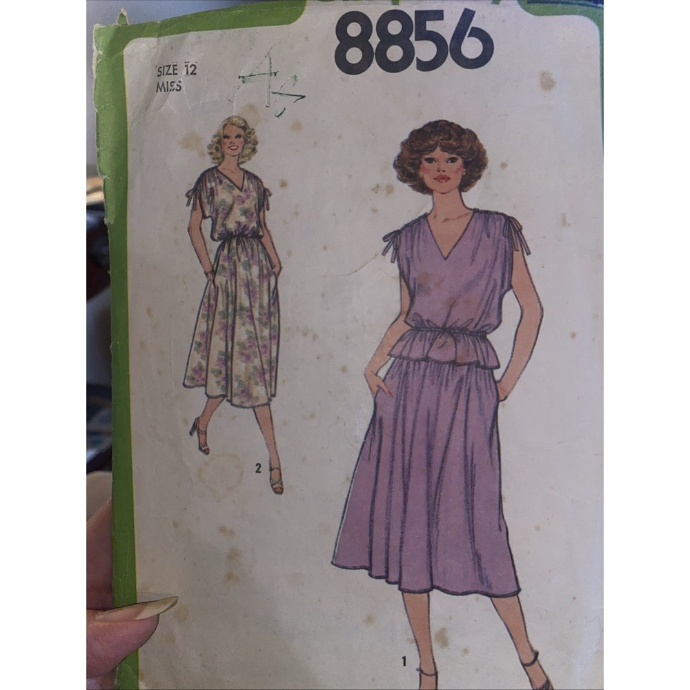 Vintage Simplicity 1978 Dress Sewing Pattern 8856 Size 12 Cut Complete